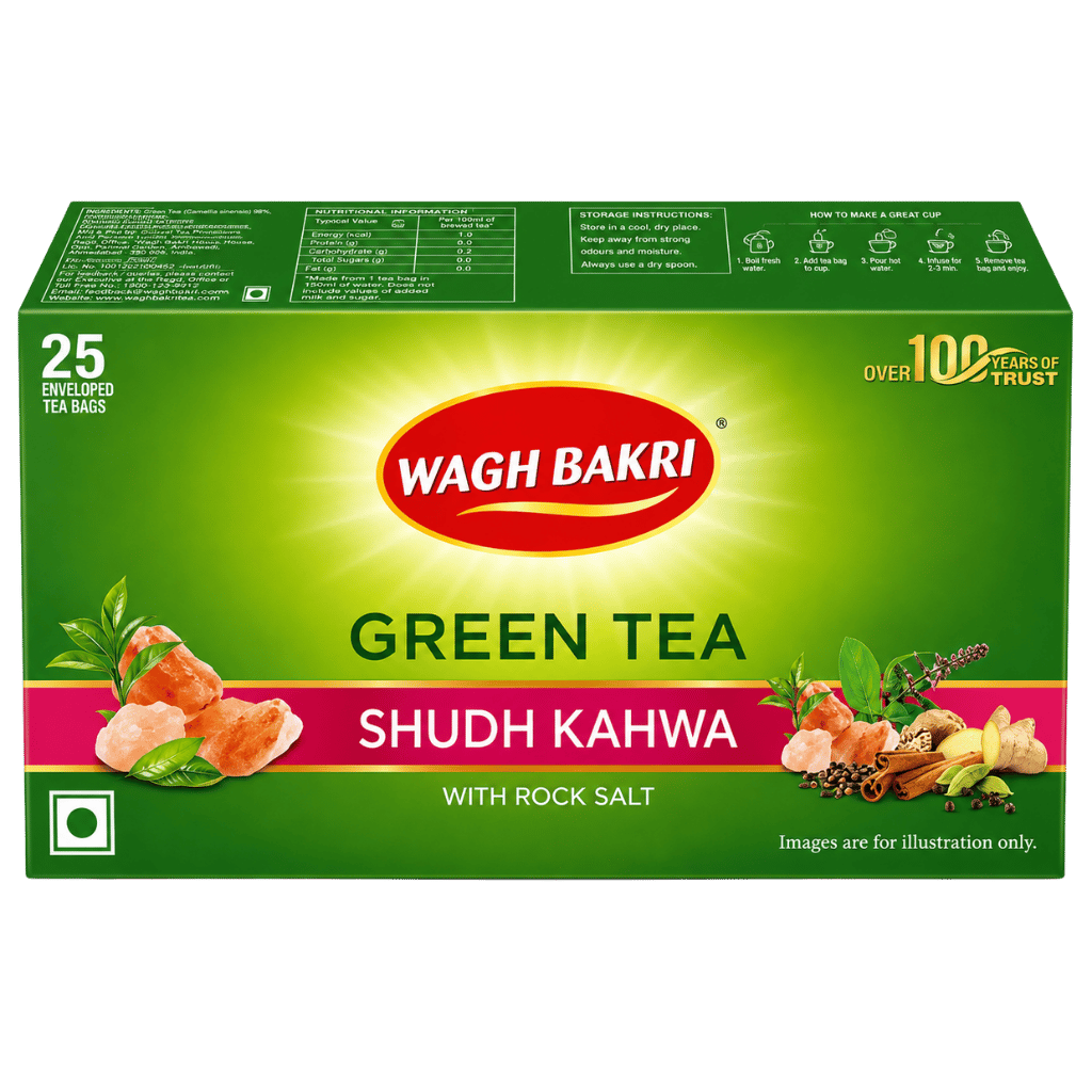 Wagh Bakri Kahwa Green Tea 25 bags buy online USA - 1